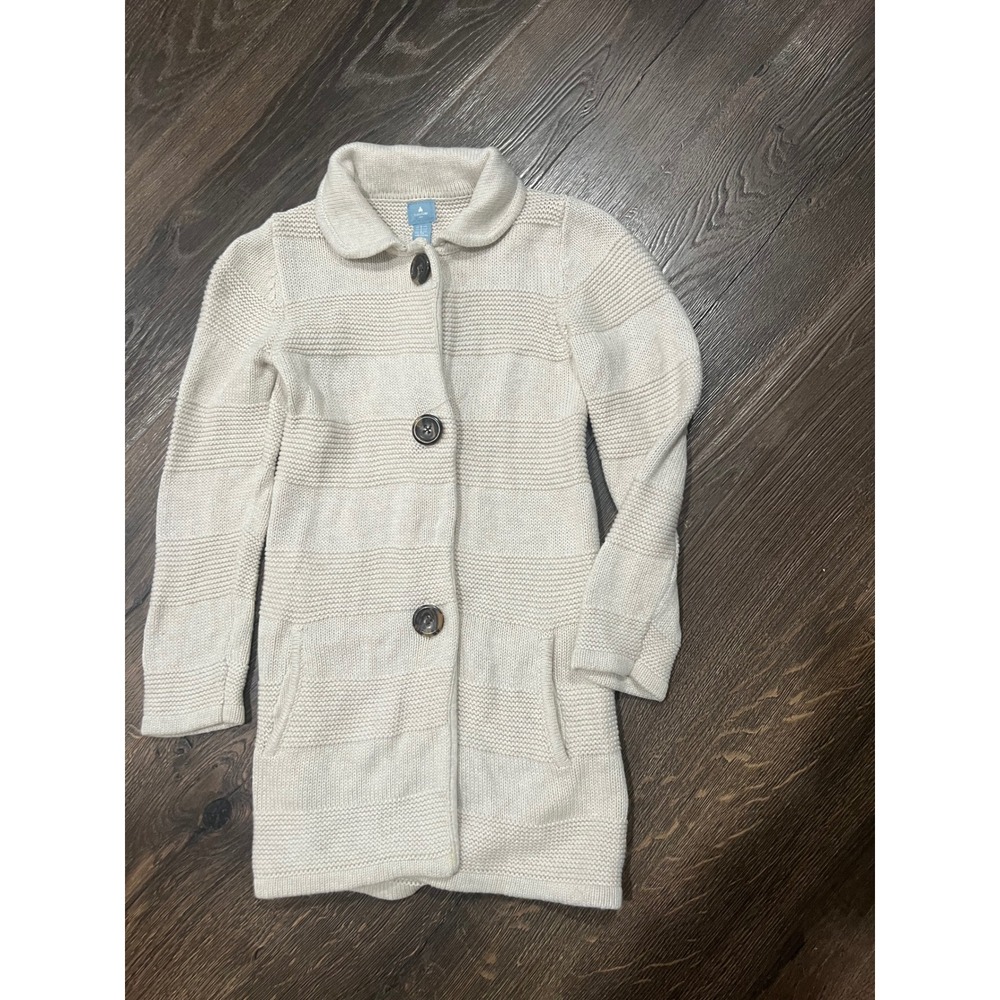 Baby Gap Girls Cream Knit Cardigan‎ Coat Sweater Button Front Size 5 Years